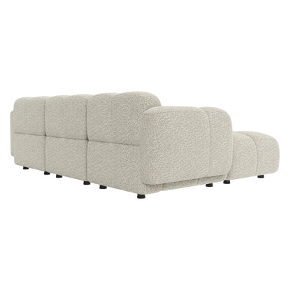 Christopher Knight Home Simi Modular L-Shaped Sofa Couch with Movable Ottoman, Boucle Upholstered Modular Sectional Sofa with Footrest, Modern Home Sofa Living Room, Comfy Cloud Couch, Beige