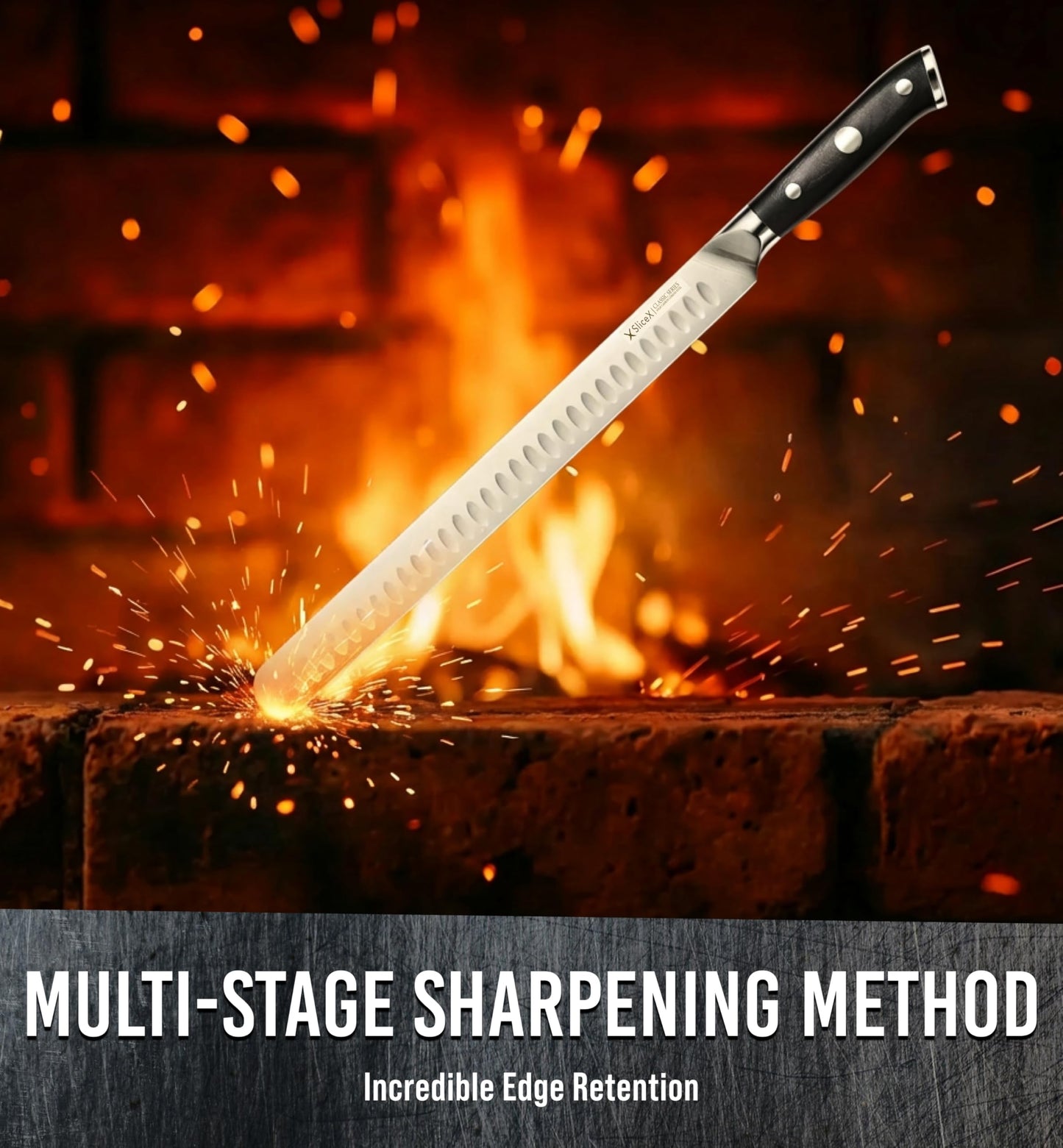 Bright Hobby Brisket Slicing Knife – 12" Brisket Knife, BBQ, Grilling Gifts For Men – Razor Sharp German Steel, Full Tang, Ergonomic Handle