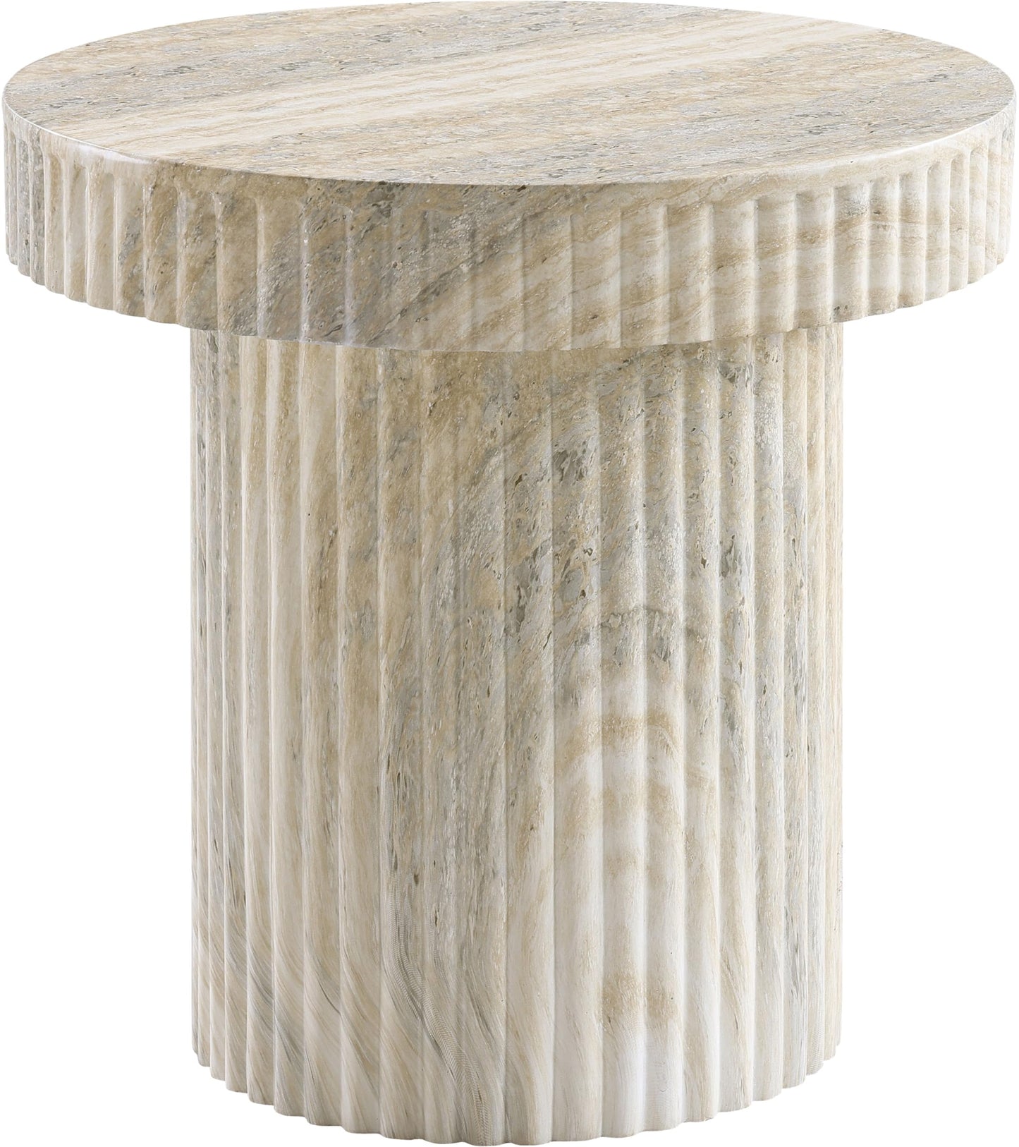 Meridian Furniture Legatto Travertine Indoor/Outdoor Concrete End Table