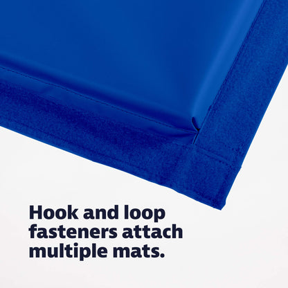 We Sell Mats Gymastics Multi-Sized Portable and Padded Folding Mat for Exercise, Yoga, Martial Arts, Portable with Hook & Loop Fasteners, 5' x 10' (1.5-inch Thick), Blue (GM5x10BLv4-35M)
