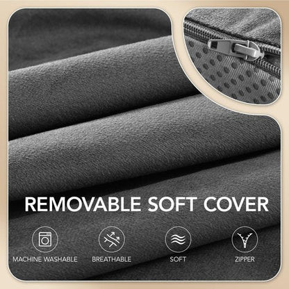 Lumbar Support Pillow for Recliner,Large Memory Foam Back Support Cushion for Sofa & Gaming Chair, Ergonomic Backrest Pillow for Elderly, Comfortable Couch Cushion with Machine Washable Cover,Gray