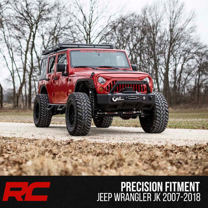 Rough Country Roof Rack for Jeep Wrangler JK (2007–2018) - Heavy-Duty Cargo Rack, Freedom Top Compatible, Low-Profile Overland Design