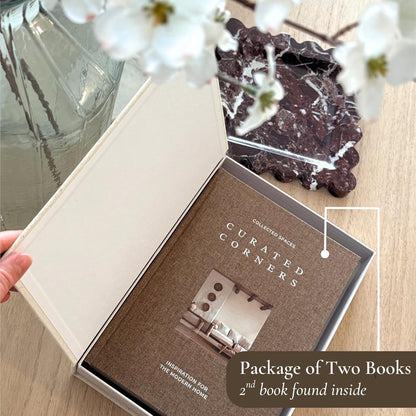 2 Decorative Books for Home Decor - Linen Fake Books for Decorating Bookshelf, Coffee Table, Shelves - Faux Book Box