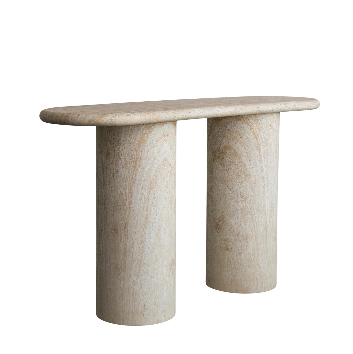 Creative Co-Op Lightweight Eco Stone Rectangle Indoor/Outdoor Table with Travertine Finish, Buff Color