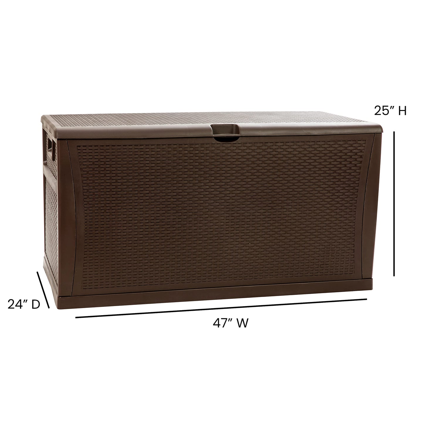 Flash Furniture 120 Gallon Plastic Deck Box - All-Weather Patio Storage and Organization for Throw Pillows, Pool Toys or Garden Tools
