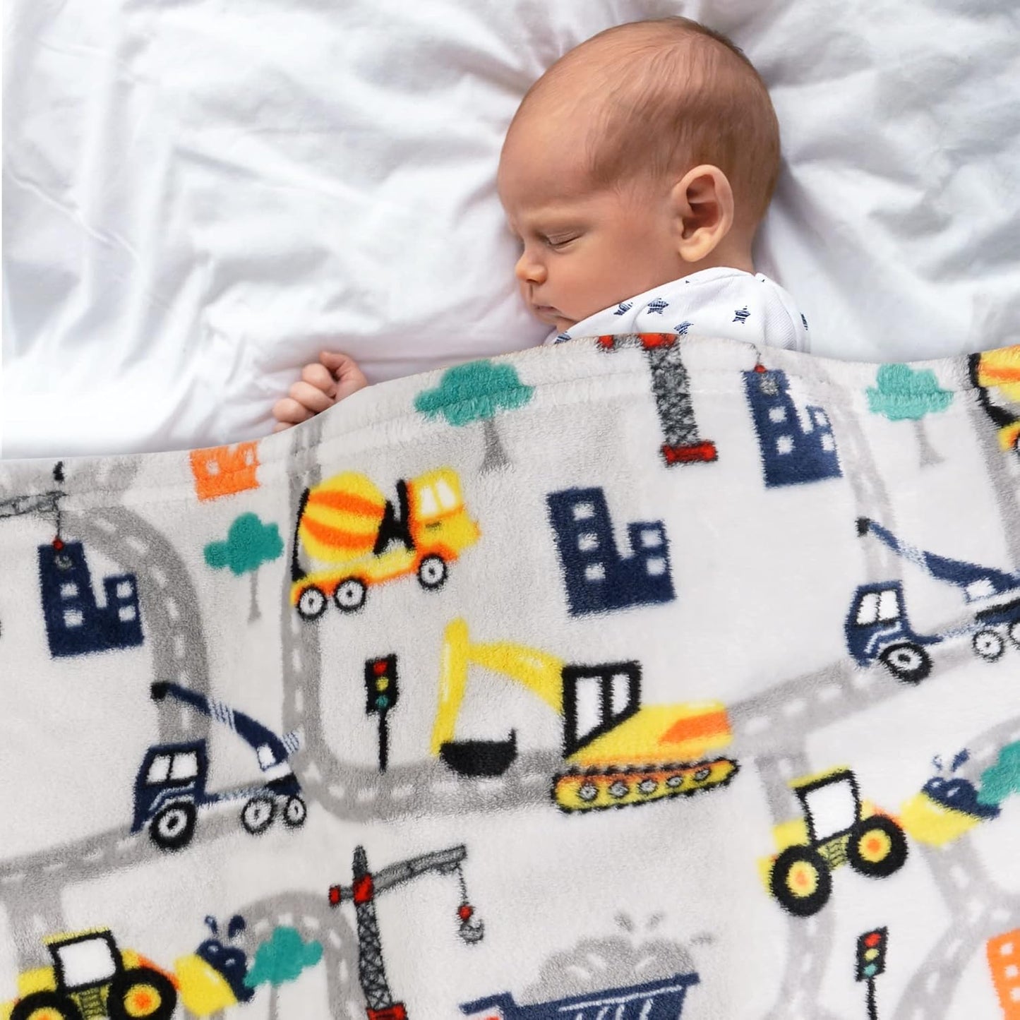 Cozy 30x40 Inch Softan Truck Blanket for Babies, Kids Throw Blanket for Boys and Girls Soft Flannel, Cute Truck Blanket