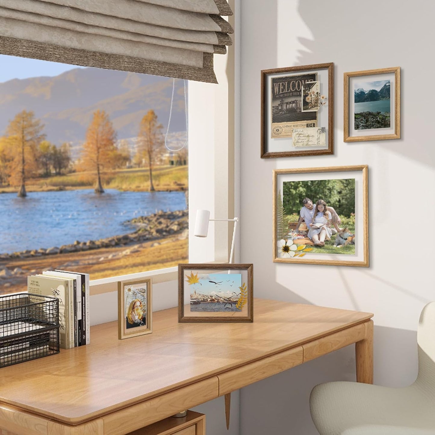 8x10 2x3 4x6 5x7 6x8 8''x10'' Axeman Floating Picture Frame - Solid Oak Wood Picture Frame, Double Tempered Glass Photo