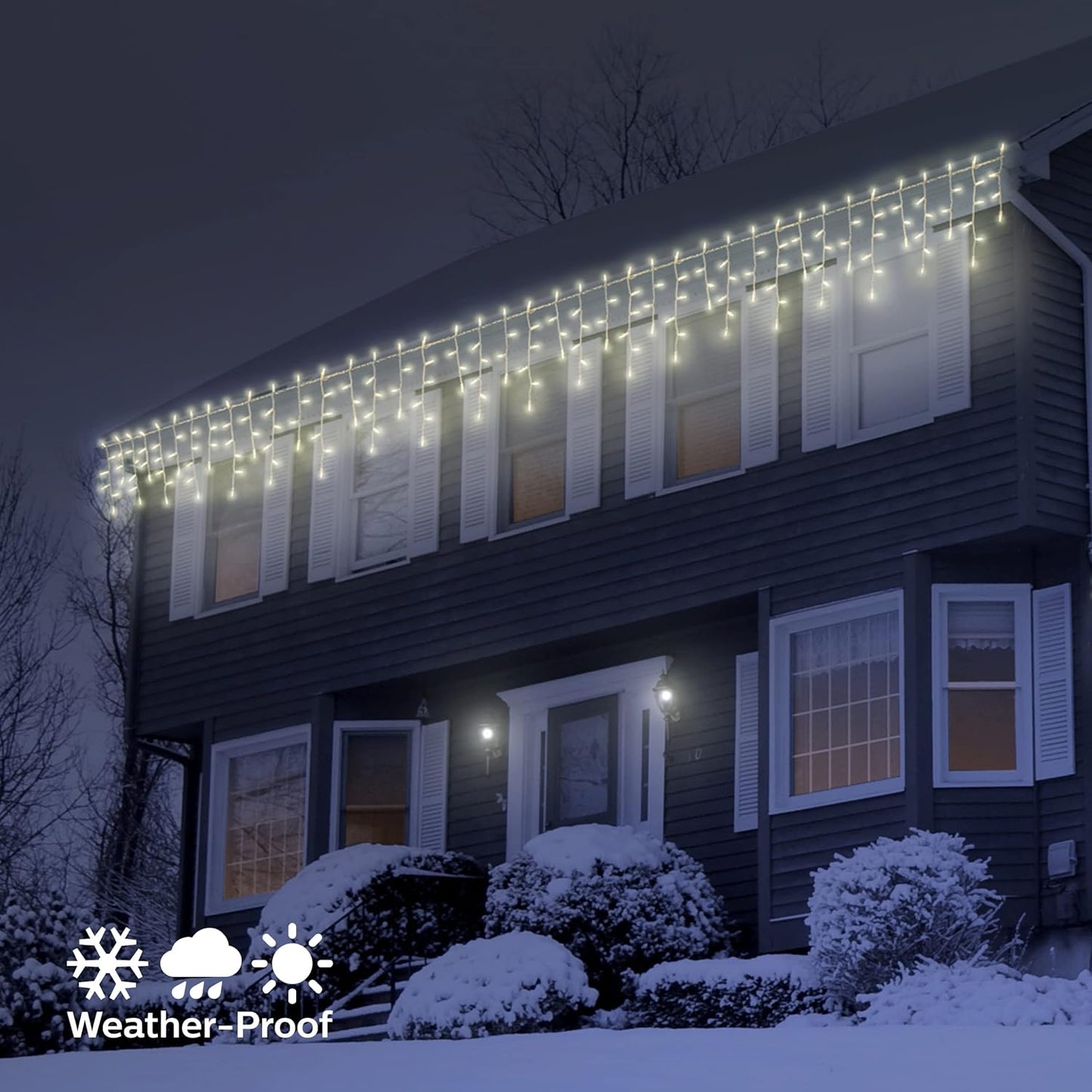 150 Philips LED Warm White Faceted Mini Icicle Lights