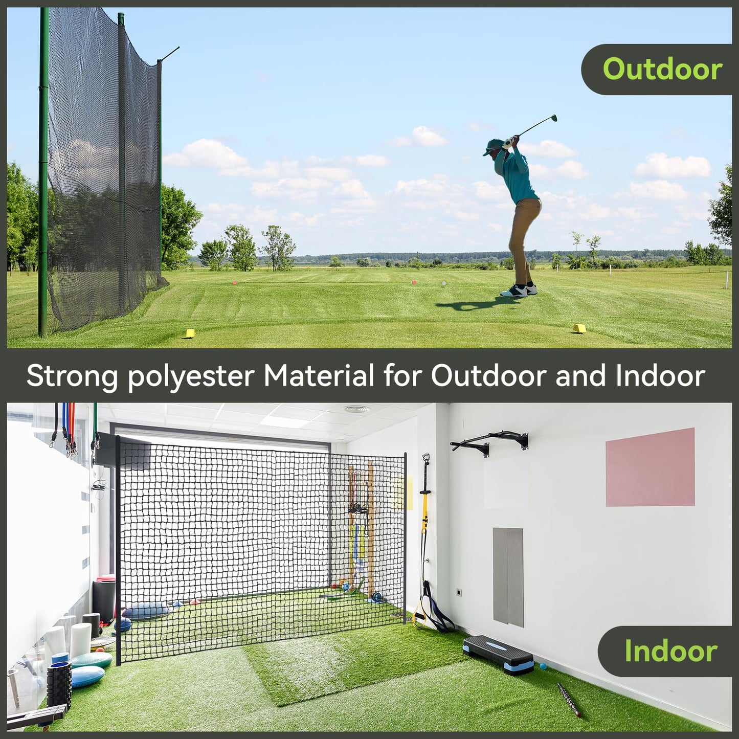 Golf Practice nets for Backyard 20x50ft Driving Real Golf Balls Nylon Netting, Golf Hitting Net for Garage Swing Training, Heavy Duty Sports Netting
