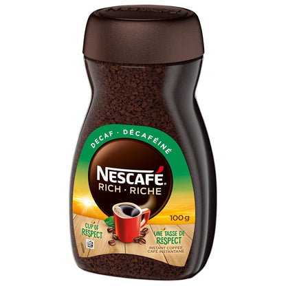 NESCAFÉ RICH Decaffeinated Dark Roast Instant Coffee - 100g Pack for Smooth Flavor