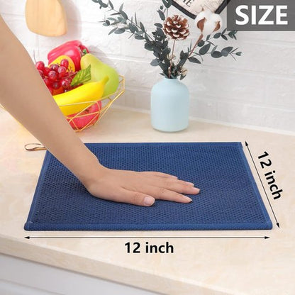 Homaxy 100% Cotton Waffle Weave Dish Cloths - Ultra Soft & Absorbent Kitchen Towels | 12x12 Inches, Navy Blue, 24-Pack