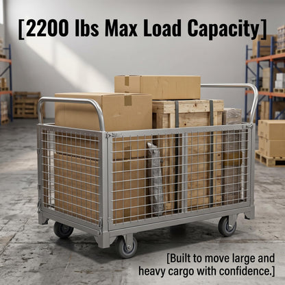 Silver Wire Mesh Cart, 300kg Load Capacity, Aluminum Alloy Construction for Home, Pet Store and Warehouse Use