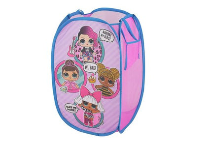 LOL Surprise Pop Up Laundry Hamper,Pink Kids Clothes Storage with Durable Carry Handles, 21" H x 13.5" W x 13.5" L