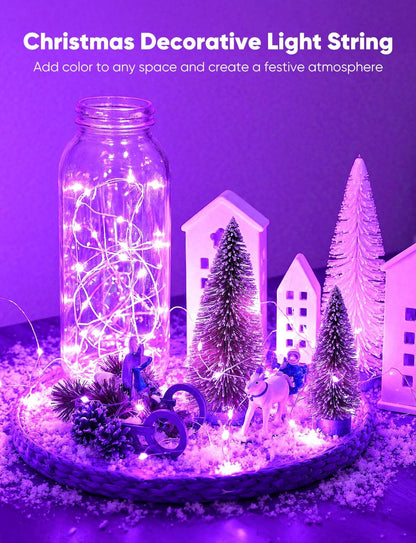 Minetom 12 Pack Battery Operated Fairy String Lights - 8 Modes, 7ft, 20 LEDs, Waterproof Silver Wire for DIY Decor & Events