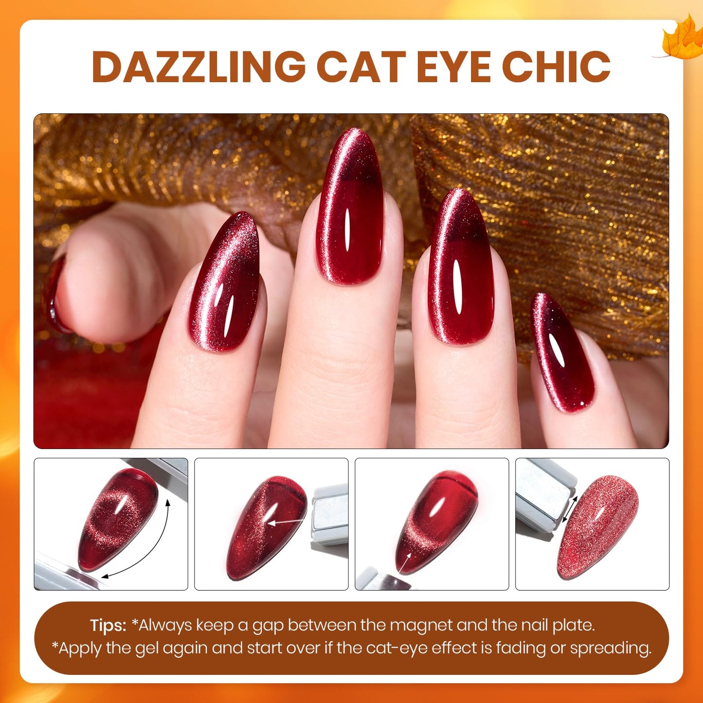 Beetles Fall Gel Nail Kit, Mystic Wonderland Gel Polish Set, 36 Colors Burgundy Brown Orange Red Polish Kit with Base Coat Glossy Matte & Glitter Top Coat Soak Off UV Led Nails Gifts for Women