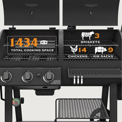 Oklahoma Joe's Canyon Combo DLX Charcoal and Propane Gas Smoker & Grill - 24203005