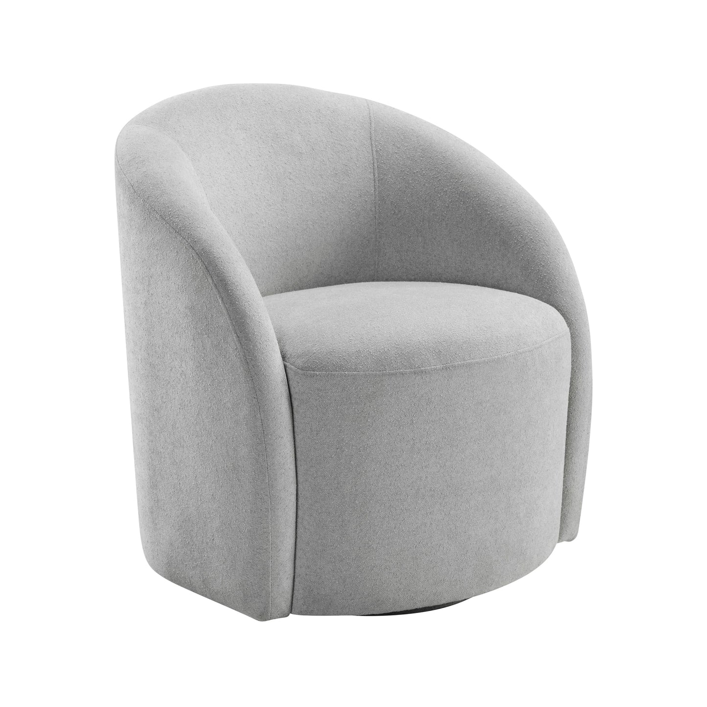 Lexicon 360 Degree Swivel Accent Chair, Boucle Fabric Arm Chair with Metal Swivel Base and Sloped Arms for Living Room/Bedroom/Office, Light Gray