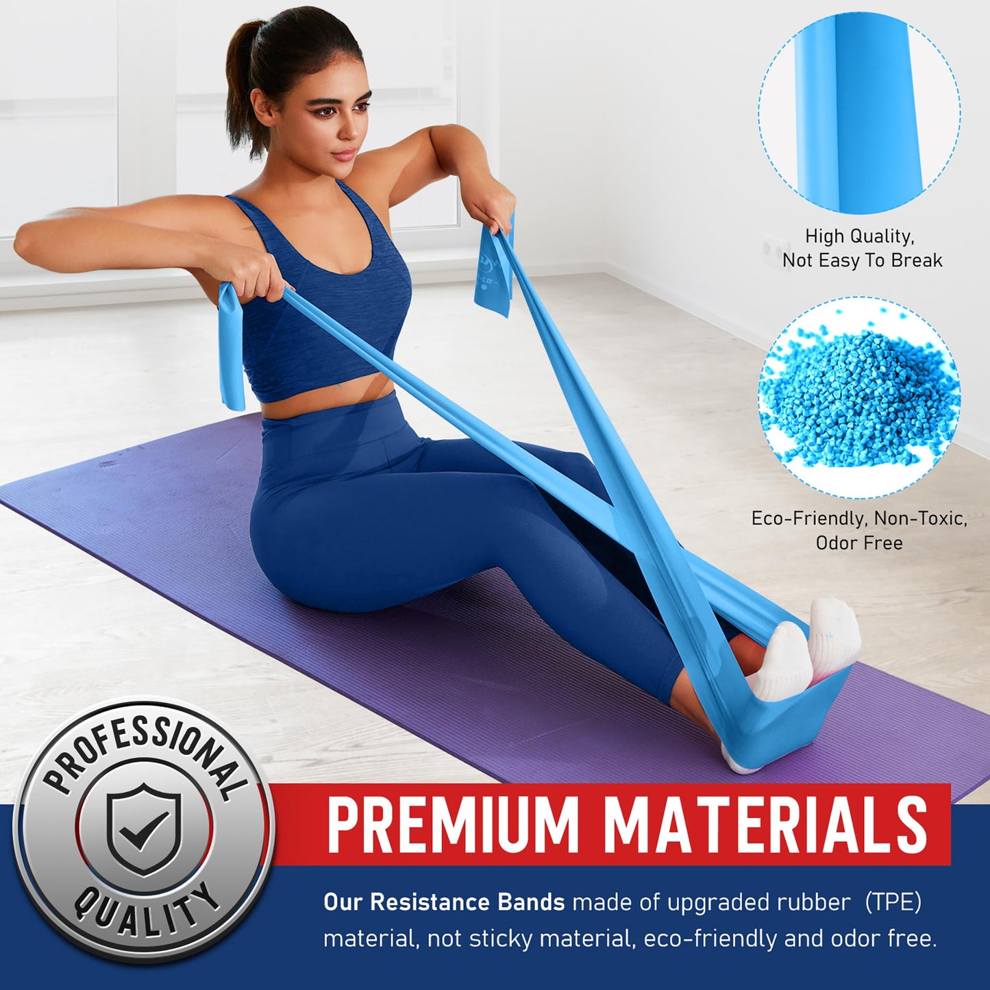 WALITO Resistance Bands for Working Out, Exercise Bands for Women and Men, Workout Bands for Physical Therapy, Stretch, Recovery, Pilates, Rehab, Strength Training and Home Gym