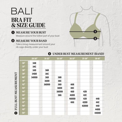 Bali Women's One Smooth U Posture Boost w/EverSmooth Back Underwire Bra, Nude, 36D