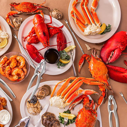 WHDLQFL 16 Pack Set, Lobster Crackers and Picks Crab Leg Cracker Tools, Stainless Steel Seafood Crackers & Forks