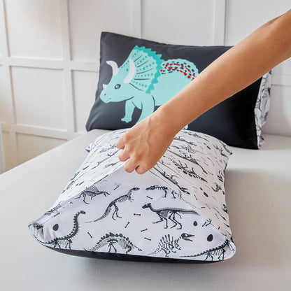 Set Set Set RYNGHIPY Dinosaur Bedding - Twin Size Kids Comforter for Boys & Girls - Soft, Breathable, Cute Dinosaur Bed
