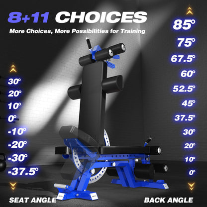 KeppiFitness Weight Bench, 1500LBS Capacity Workout Bench, 17” Bench Press Height, 11+8 Adjustable Weight Bench with Flat/Incline/Decline Angle and On-end Storage - Bench6000 (2026 Version Blue Frame)