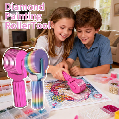 Upgraded Diamond Painting Roller Tool & Straightener, Detachable Diamond Art Roller for Smooth Pressing, 5D Gem Art Accessories and Crafting Supplies for Canvas Flattening, Candy Colors