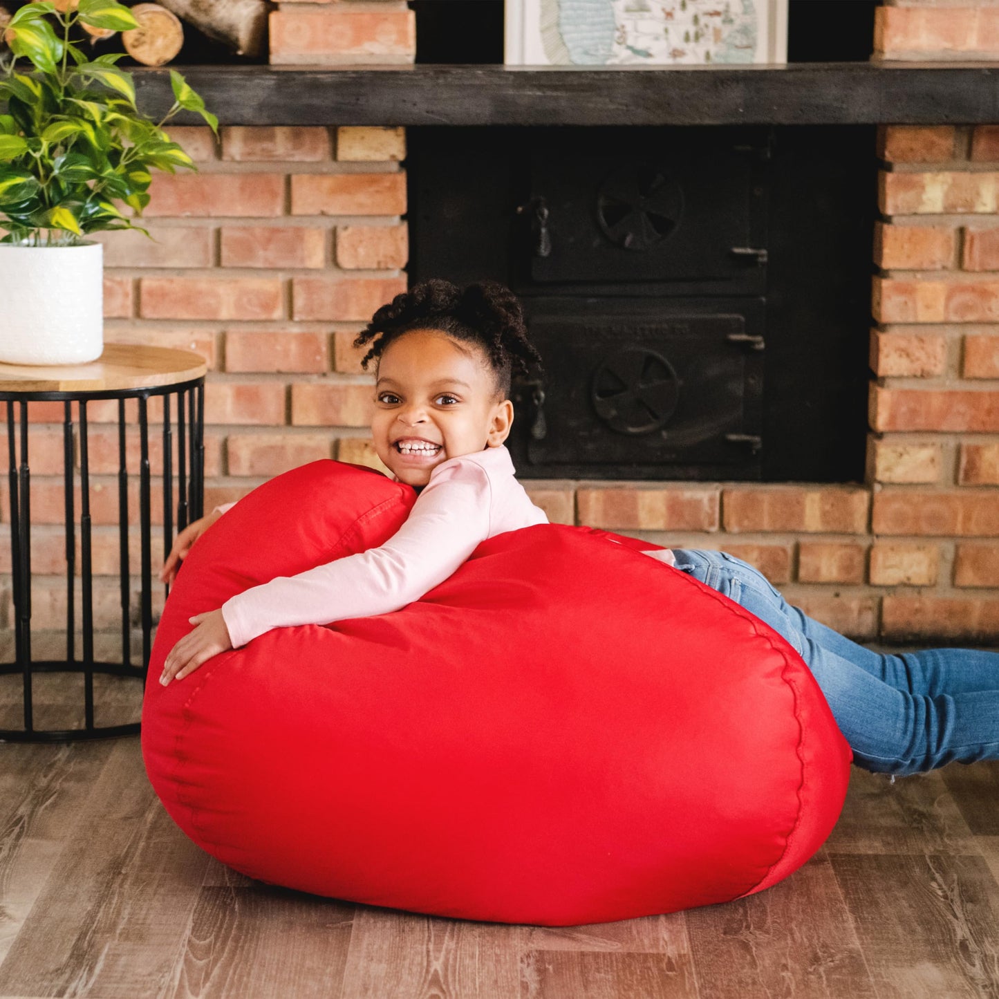 Big Joe Classic Bean Bag Chair, Mini Clouds Oat Smartmax, Durable Polyester Nylon Blend, 2 feet Round