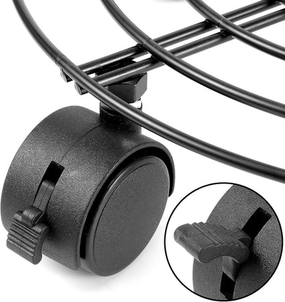 2 Pack 10.6 Inches KEILEOHO Metal Plant Caddy with Wheels, Heavy Duty Plant Caddy Stands, Rolling Plant Stand