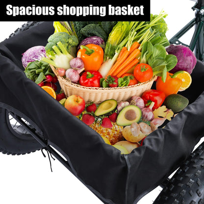 Masiunoz 20 Inch Snow Fat Tire Trike - 7 Speed Adult 3 Wheel Bicycle, Big Wheel Tricycle with Rear Cargo Basket, 450lb Capacity, Dual Disc Brakes, Comfort Seat for Seniors