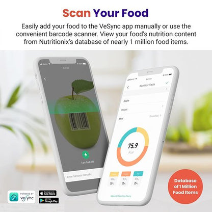 Etekcity Smart Food Nutrition Scale - Bluetooth Calorie Counter, Waterproof, 22lb Capacity, Stainless Steel
