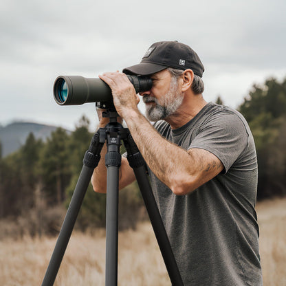FANAUE Carbon Fiber Tripod for Shooting for Arca Swiss Quick Release Plate, Hands-Free Operation, Suitable for Hunting, Shooting and Outdoor Activities - HTC-4030-65