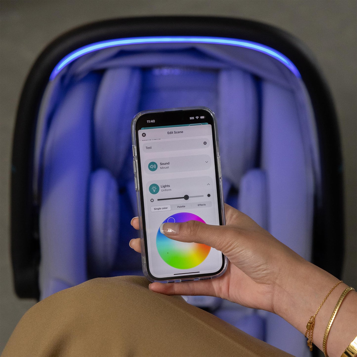 Evenflo Shyft Intuiti+ Travel System Featuring Revolve180 LiteMax NXT Preemie and Infant Car Seat with SensorySoothe and Green & Gentle (Agate Purple)