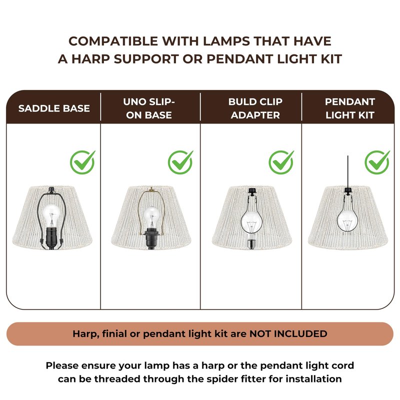 Onhomes Wicker Seagrass Lamp Shade, Rustic Farmhouse Bell Lampshade Replacement for Table and Floor Lamps, Rattan Pendant Light Cover for Living Room, Bedroom, Kitchen Decor
