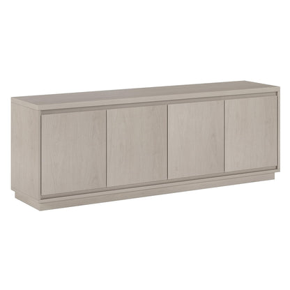 Henn&Hart TV Stand for TVs up to 75'' with 2 Concealed Storage Cabinets and Adjustable Shelves for Living Room, Family Room, or Office, Alder White