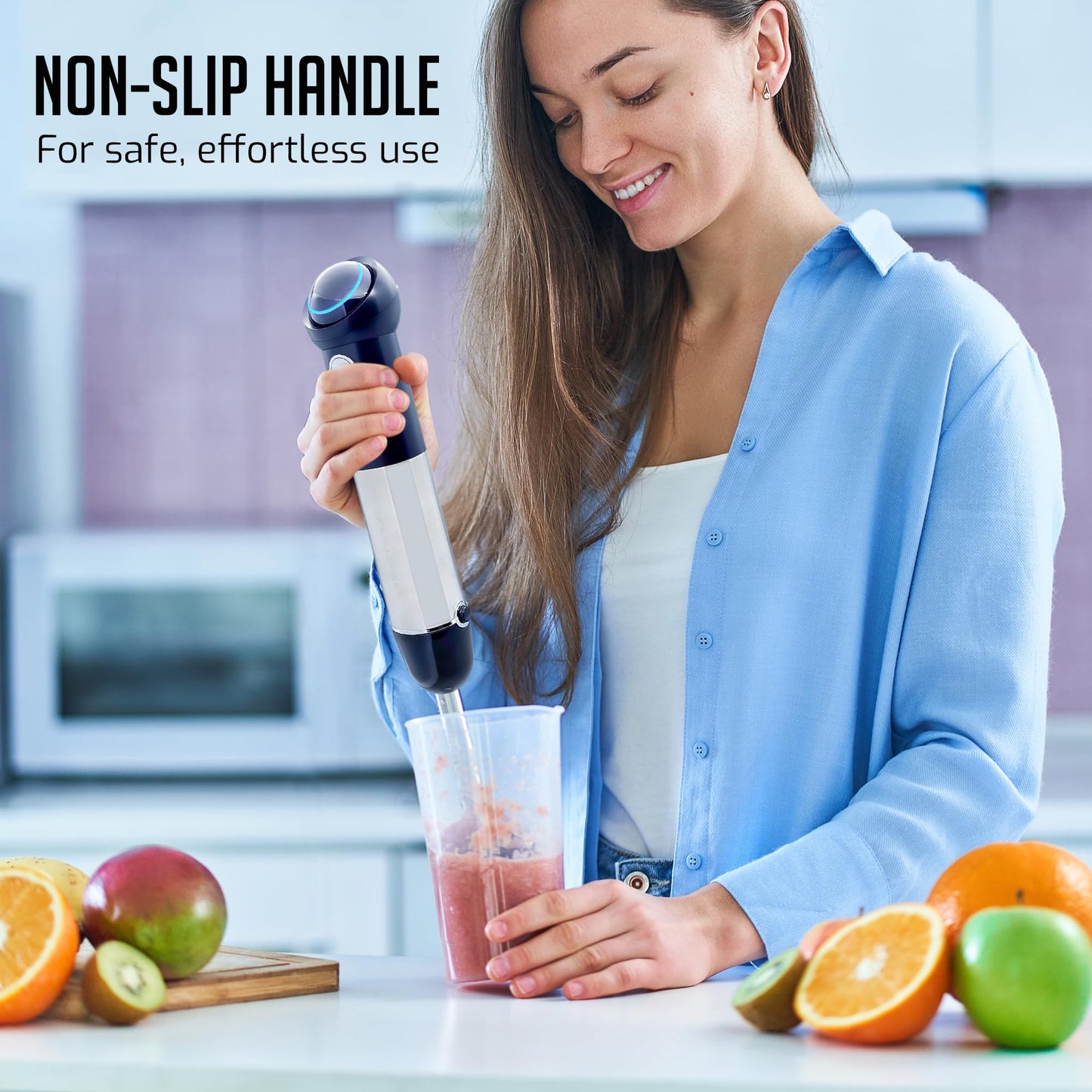 OVENTE Immersion Hand Blender, 300W Electric Handheld Portable Stick Mixer with 2 Mixing Speed and Stainless Steel Blades for Effortless Blending Smoothies, Shakes, Puree or Baby Food, Red HS560R