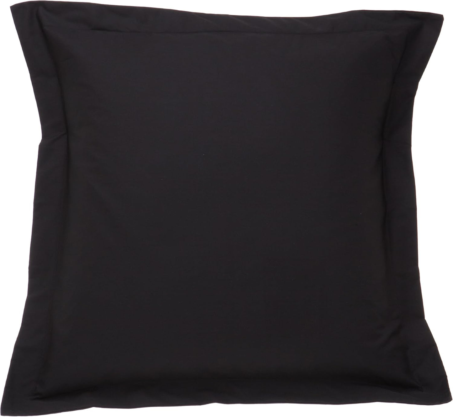 FRESH IDEAS Poplin Tailored Pillow Sham, Euro, Black
