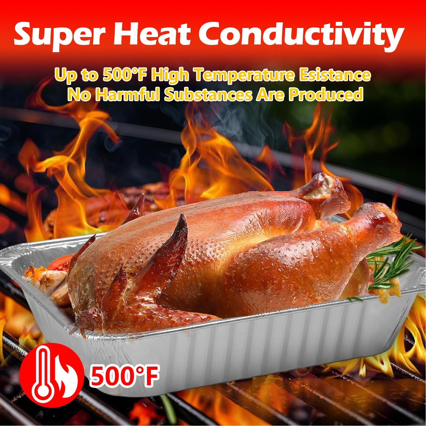 MAXTBEE 9x13 Aluminum Foil Pans, 10 Pack Disposable Trays Half Size Heavy Duty Tin Pans Deep Food Containers For Cooking, Meal Prep, Baking, Roasting, Chafing, Heating or Steam Table