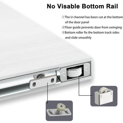 BARNSMITH 42"x84" Concealed Sliding Barn Door with Horizontal Groove and Soft Close Hardware Kits, White Hidden Barn Door, Waterproof Vinyl Wrapped, Fits Opening 38"-40" x80'', Widely Used