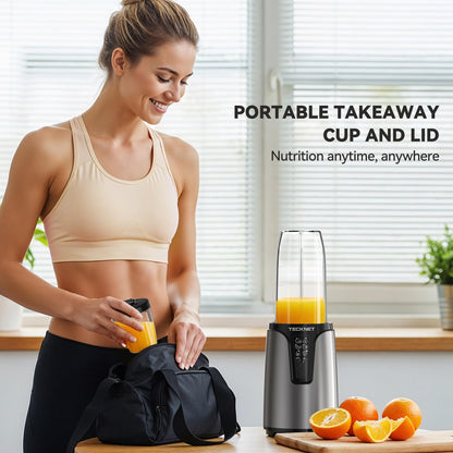 TECKNET 1000W Bullet Blender for Smoothies, Small Personal Nutri Blender for Protein Shakes and Smoothies, Coffee Mixer with 2 BPA-Free Cup, Portable Countertop Grinder Combo Kitchen Appliances