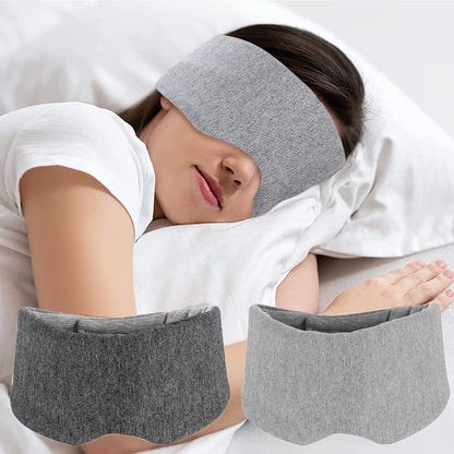 Sleep Mask for Men Women,100% Cotton Sleep Eye Mask with Fully Adjustable Strap, 100% Light Blocking Eye Mask for Sleeping, 0 Pressure Eye Covers for Travel Yoga Nap (Black)