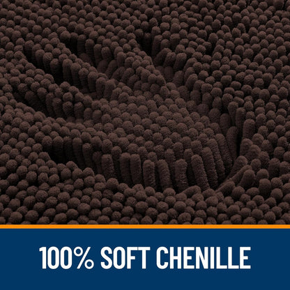OLANLY Large Bathroom Rugs - Extra Soft Chenille Bath Mats | Quick Dry, Machine Washable, 40x32, Brown