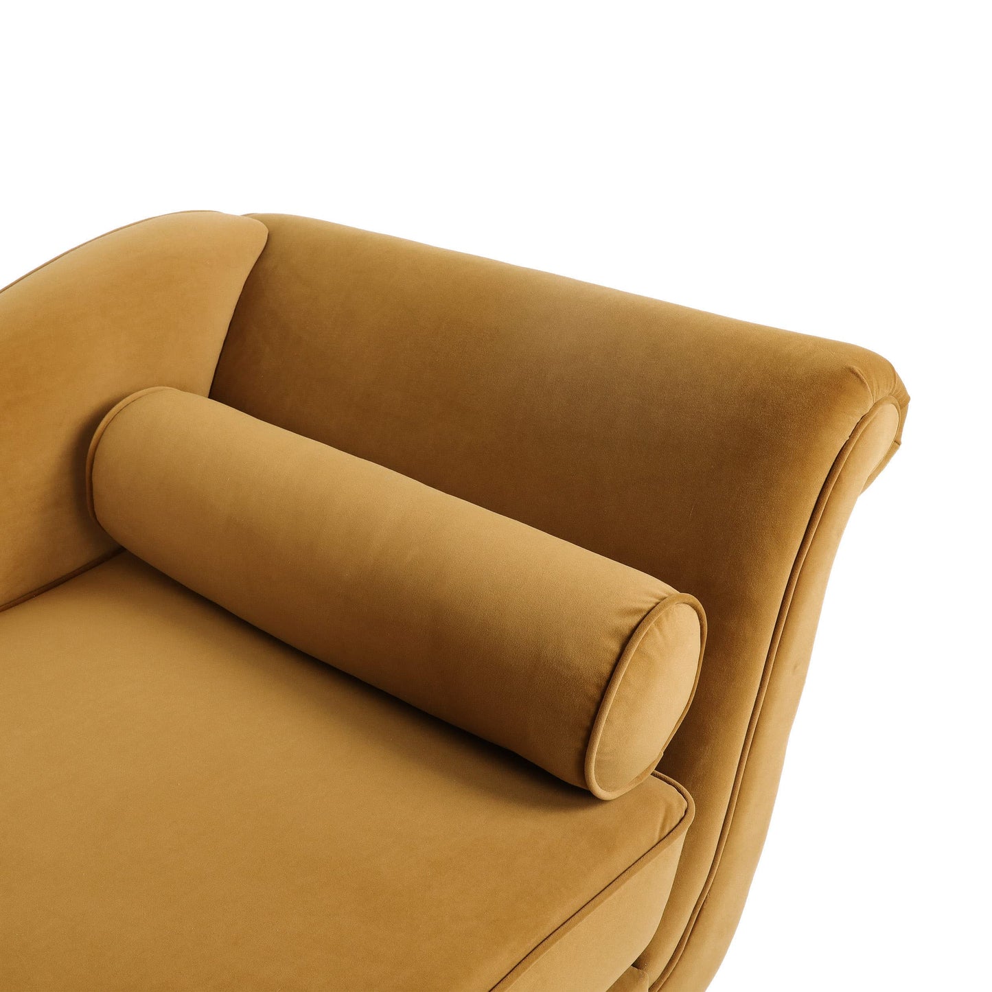 Christopher Knight Home Calvert Chaise Lounge, Turmeric Orange + Dark Brown 29D x 69W x 30H in