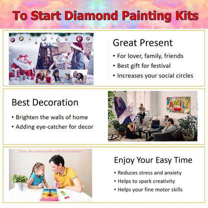 JATOK Large Diamond Painting Kits for Adults (35.5x15.7in), Seaside Sunrise Full Round Drill Diamond Arts, Paint by Diamonds Kits Craft Canvas Perfect for Home Wall Decoration and Relaxation