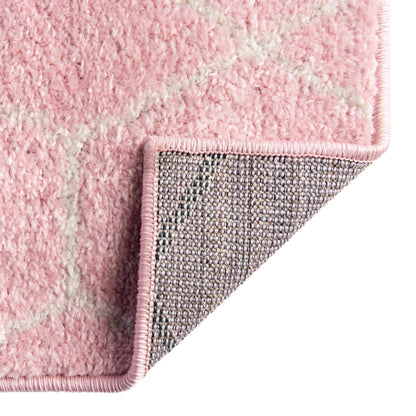 Unique Loom Trellis Frieze Collection Area Rug - Geometric (10' x 13', Light Pink/ Ivory)