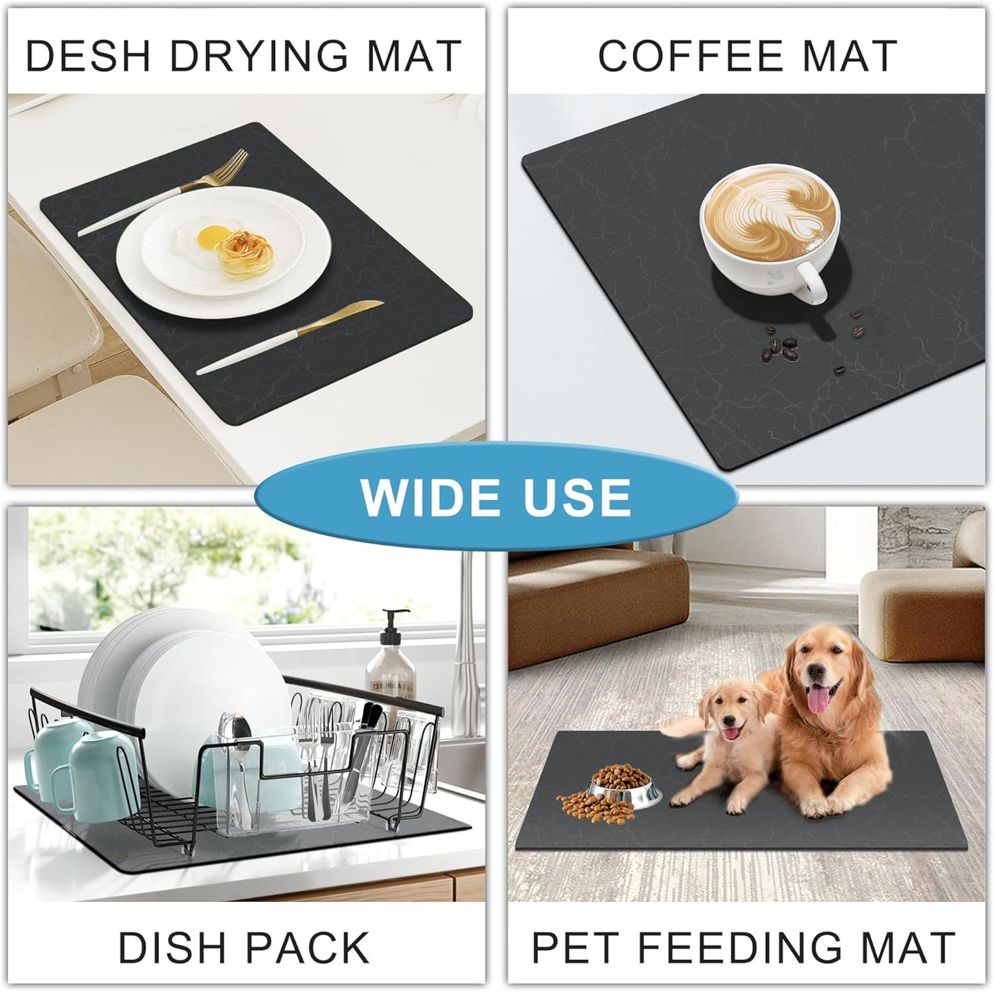 Countertops, 19"x12"Rubber Counter Coffee Maker Mat for Coffee Bar Accessories Fit Under Coffee Machine Mat Backed