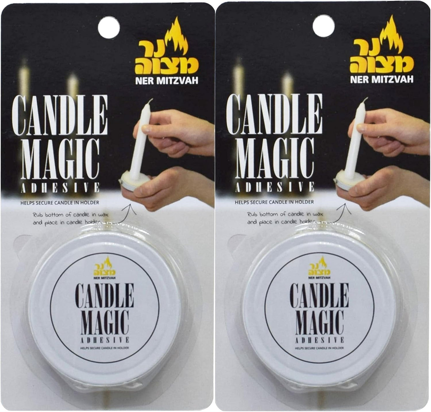 Ner Mitzvah Candle Magic, Candle Wax Adhesive, 2 Pack