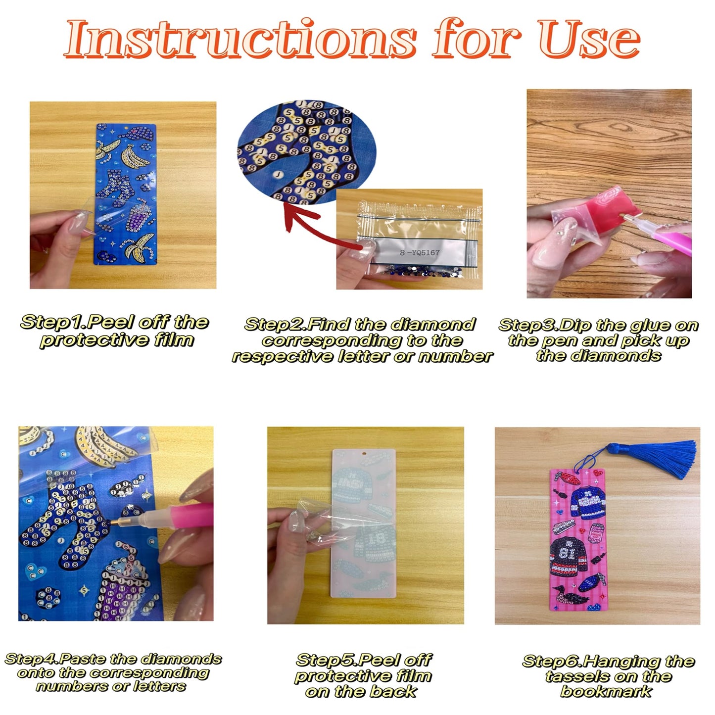 2 pcs Rivalry Inspired Diamond Painting Bookmarks, Heated Hockey Romance Themed Acrylic DIY Diamond Art Kits for Adults