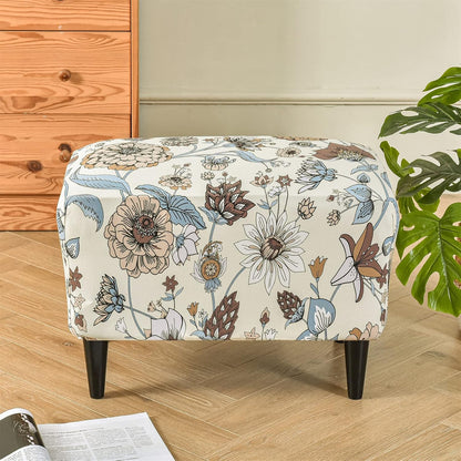 Bottom(06, KRFOONN Ottoman Slipcovers Stretch Rectangle Footrest Stool Covers Printed Ottoman Cover for Foot Stool