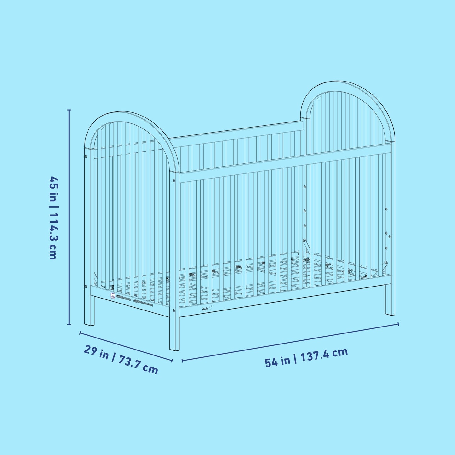 Graco Olivia 3-in-1 Convertible Crib – GREENGUARD Gold Certified, 100% Solid Wood, Fits Standard Baby Crib Mattress, Converts to Toddler Bed and Daybed, 4 Adjustable Mattress Heights (Frosted Oat)